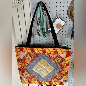 Sacred Threads Boho Bag Multi Floral Embroidered